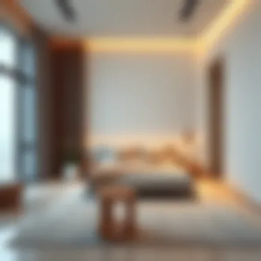 Minimalist bedroom featuring clean lines and serene color palette