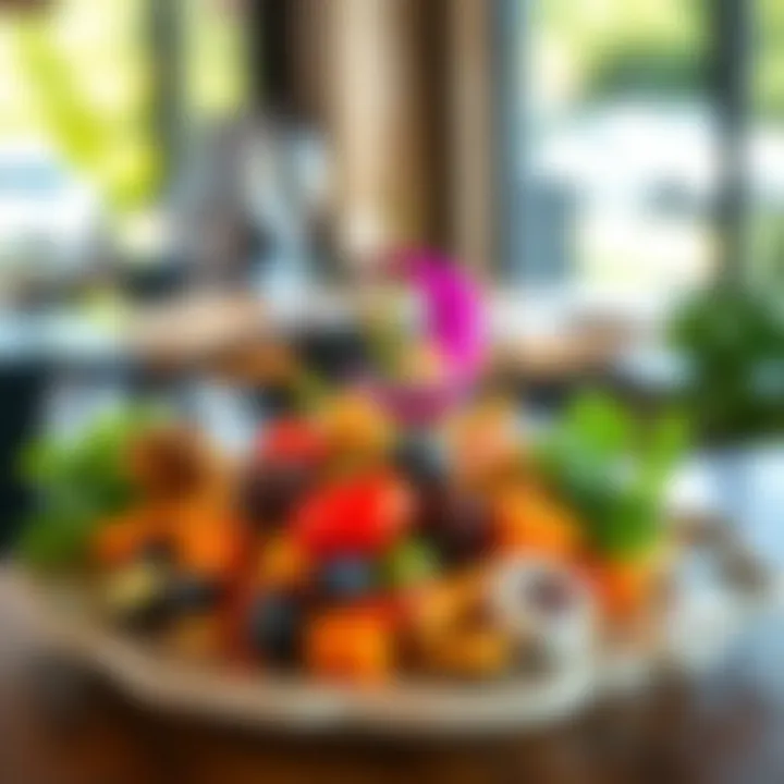 Locally Sourced Culinary Excellence A beautifully presented plate of locally sourced ingredients reflecting the essence of local cuisine.