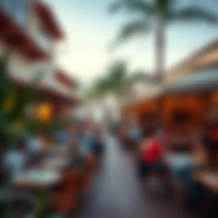 Vibrant Outdoor Dining Experience A bustling outdoor dining scene in Las Encinitas showcasing diverse culinary options.