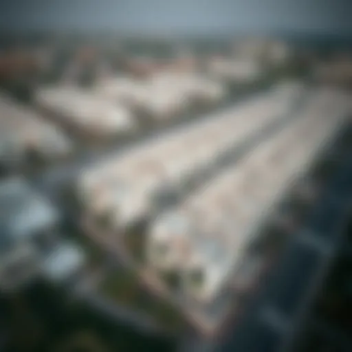 Aerial Perspective of District 8 Aerial view of District 8 showcasing modern residential architecture