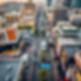 Aerial Perspective of Du Hamdan Street Aerial view of Du Hamdan Street showcasing its bustling environment