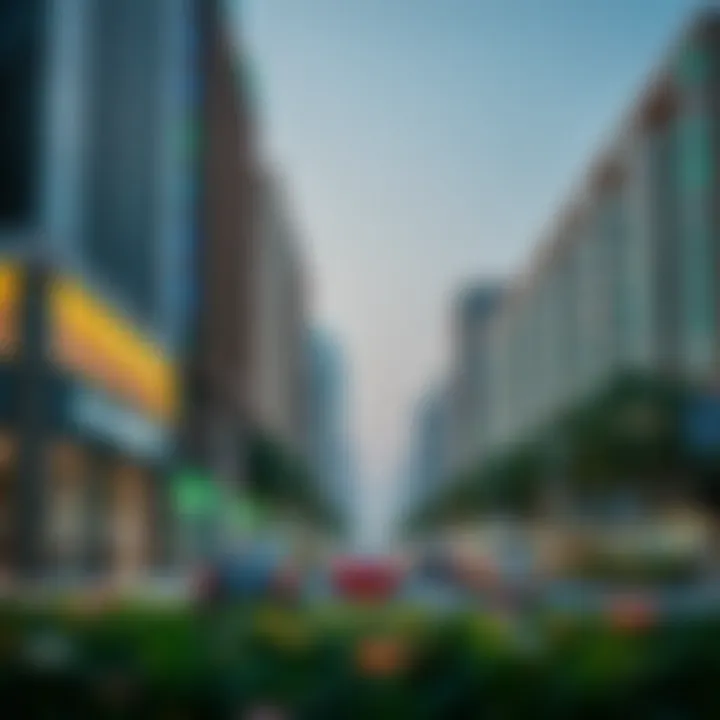 Investment Opportunities on Du Hamdan Street Commercial properties lining Du Hamdan Street highlighting investment potential