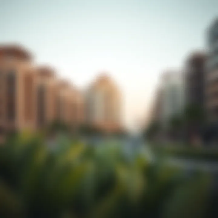 Contemporary Residences on Du Hamdan Street Modern residential buildings along Du Hamdan Street