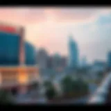 A panoramic view of Dubai Boulevard showcasing its architectural beauty