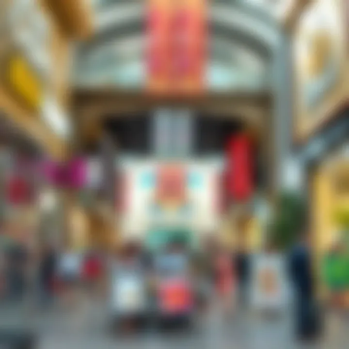 Shopping Scene at Dubai Boulevard Vibrant shopping scene at الشارع البوليفارد دبي with various retail outlets