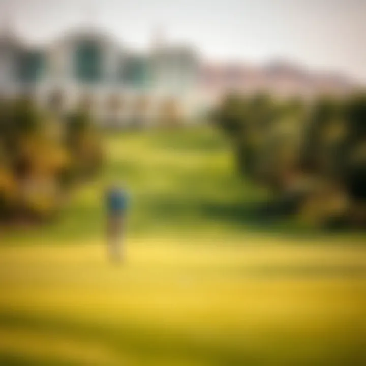 Golfers enjoying the pristine greens of Dubai Hills