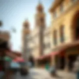 Historic market showcasing traditional Arabic architecture