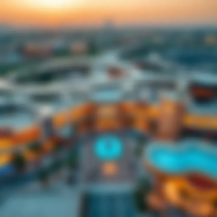 Aerial View of Dubai Outlet Village Aerial view of Dubai Outlet Village showcasing its unique architecture