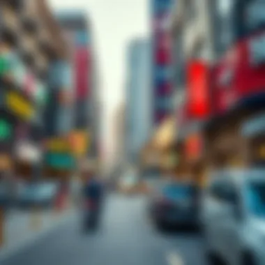 Vibrant streets of دوار الغيل with thriving businesses