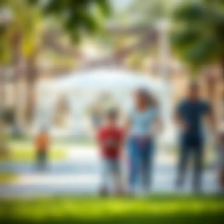 Community park with families enjoying recreational activities in Emirates Park