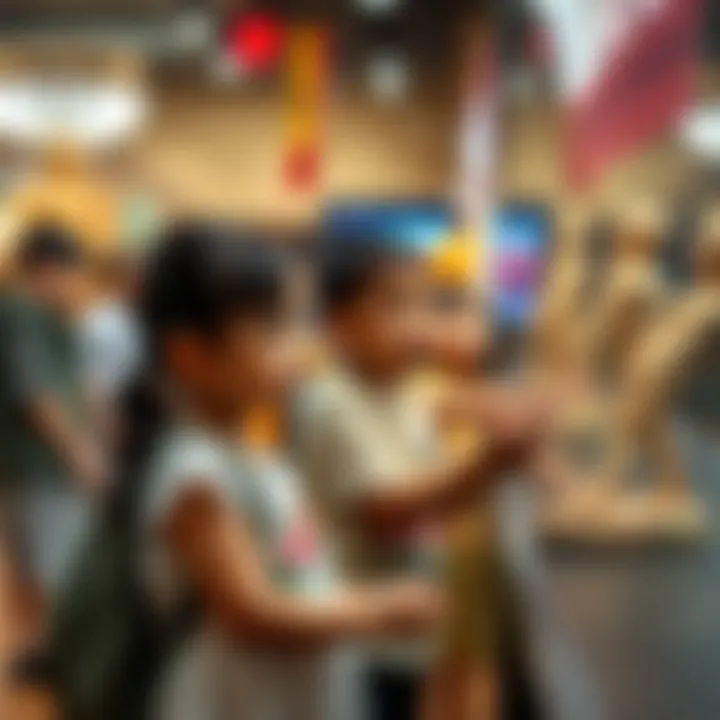 Children captivated by a cultural exhibition in Dubai