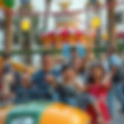 A vibrant family enjoying a day at a theme park in Dubai