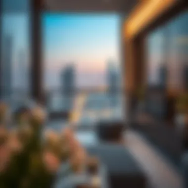 Stunning Balcony Views from Forte Elegant balcony view overlooking Dubai skyline