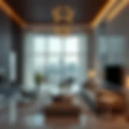 Sophisticated living space showcasing modern architecture