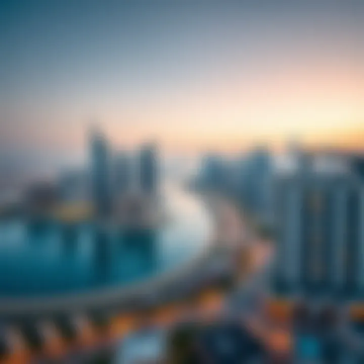 Panoramic view of Jumeirah Lakes Towers showcasing sleek skyscrapers