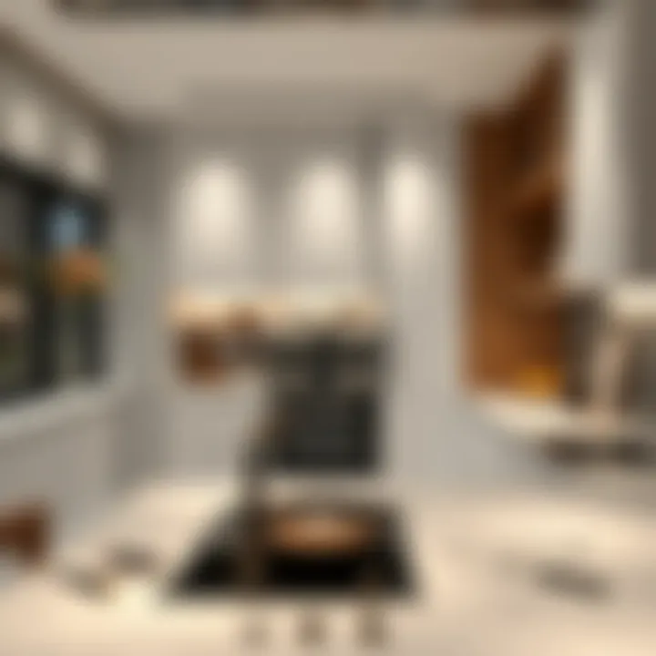 A modern, well-equipped kitchen space available for rent in Dubai