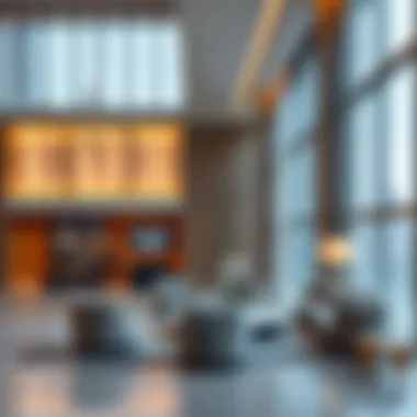 Interior spaces of a modern light commercial tower emphasizing design and functionality.