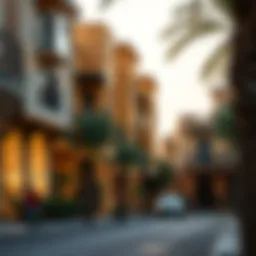 Vibrant streets of Lulu Khalidiya showcasing local architecture