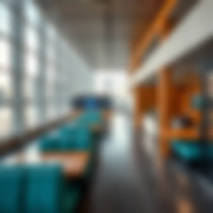 Interior view showcasing modern amenities at the waterbus station