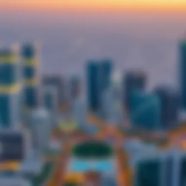 Aerial view of the DMCC skyline showcasing modern architecture and vibrant community