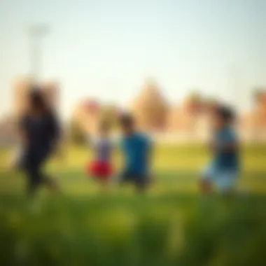Families Enjoying Recreation at the Park Families enjoying recreational activities at the park