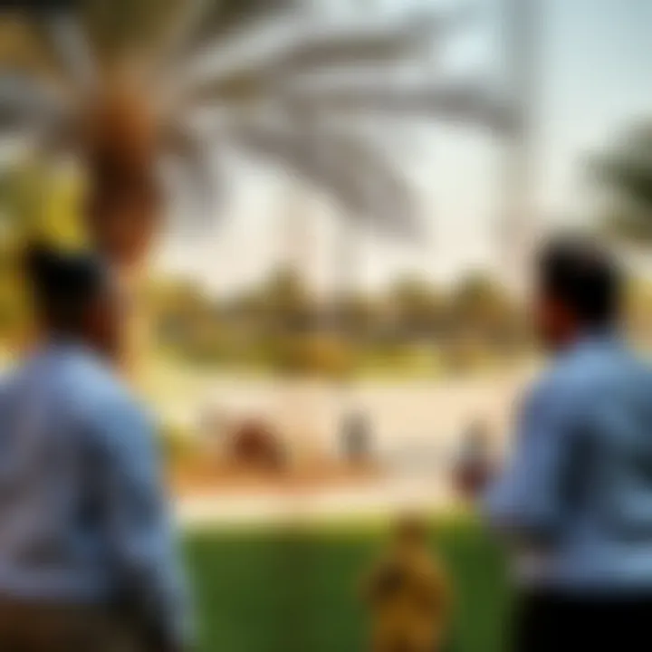 Investors discussing potential in the vicinity of the park