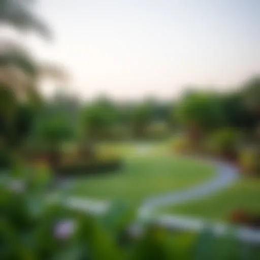 Lush greenery of Nad Al Hamar Park