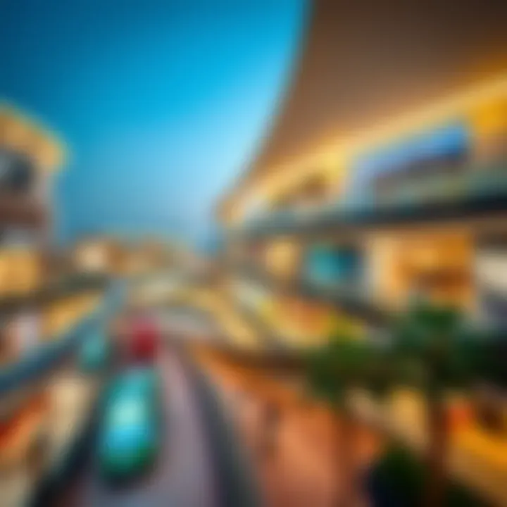 A panoramic view of a bustling new mall, symbolizing economic vitality in Dubai