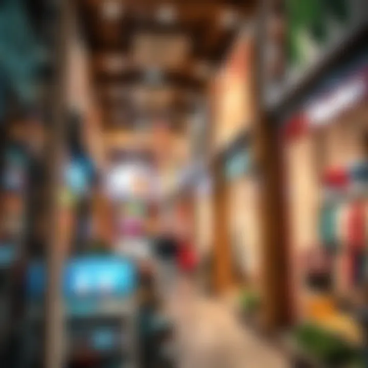 A vibrant retail area inside a new mall filled with diverse shopping options