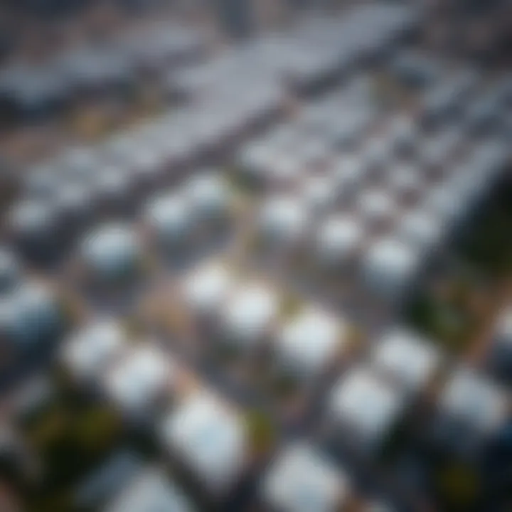 Aerial Perspective of Al Nahda's Residential Areas Aerial view of Al Nahda highlighting key residential spots.