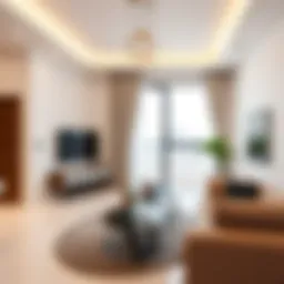 Stylish one BHK apartment interior showcasing modern design.