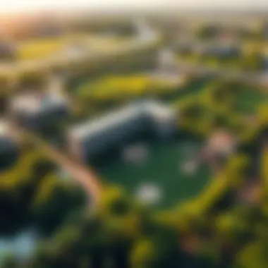 Aerial View of Park Field in Dubai Hills Estate Aerial view showcasing the lush greenery and modern architecture of Park Field