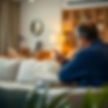 Customer reviewing sofa cleaning service feedback