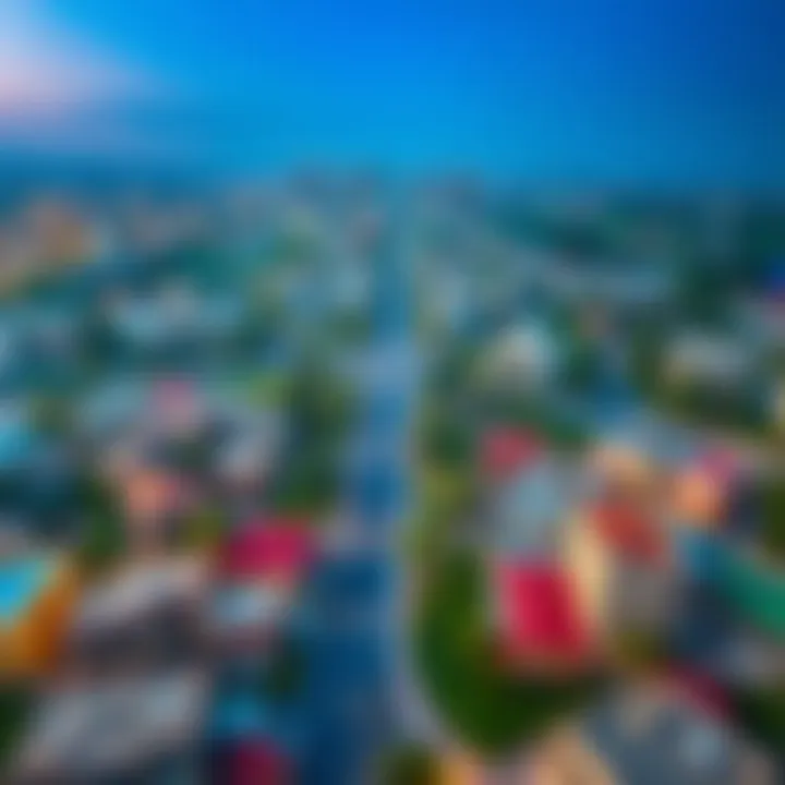 Community and Green Spaces in الرقة An aerial shot of the bustling community and green spaces in الرقة