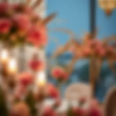 An elegant setting with beautiful floral arrangements for couples