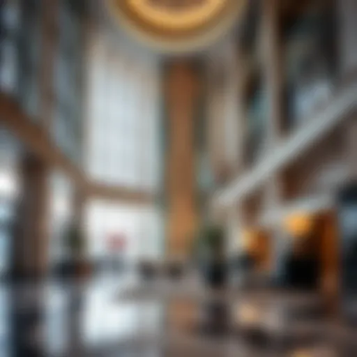 Modern Hotel Lobby in Dubai Luxurious hotel lobby in Dubai showcasing modern architecture