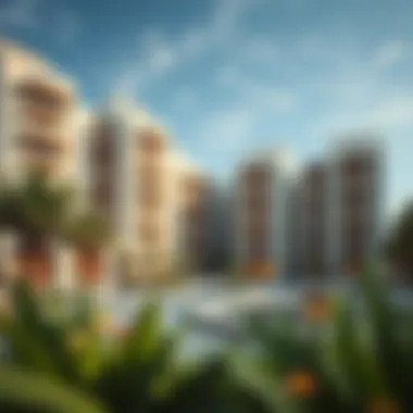 Architectural rendering of a modern residential complex within the Sidra 1 Master Plan