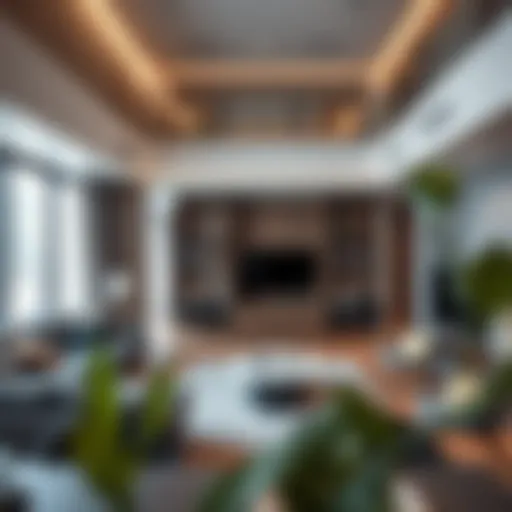 Modern interior of a studio flat showcasing elegant design