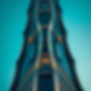 Architectural Brilliance of Tamouh Tower Close-up of Tamouh Tower's architectural details