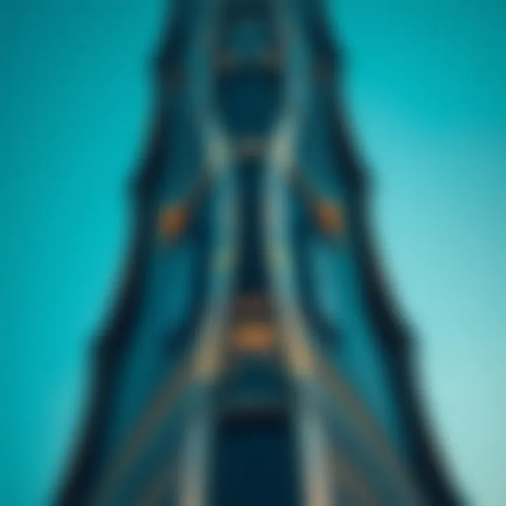 Architectural Brilliance of Tamouh Tower Close-up of Tamouh Tower's architectural details