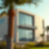 Modern Architecture of Al Jurf Sales Center Exterior view of the Al Jurf Sales Center showcasing modern architecture