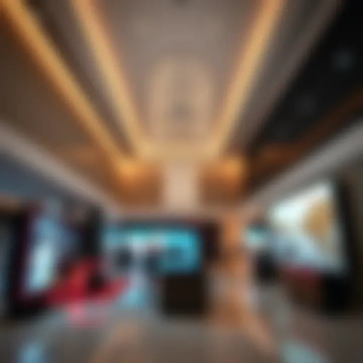 Interactive Displays Inside Al Jurf Sales Center Interior shot of the Al Jurf Sales Center highlighting interactive displays