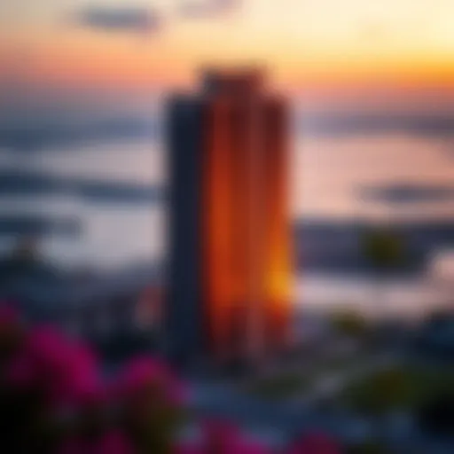 Stunning view of Bella Rose Tower at sunset