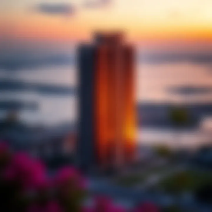 Stunning view of Bella Rose Tower at sunset