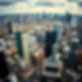 Aerial view of a bustling Central Business District