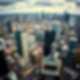 Aerial view of a bustling Central Business District
