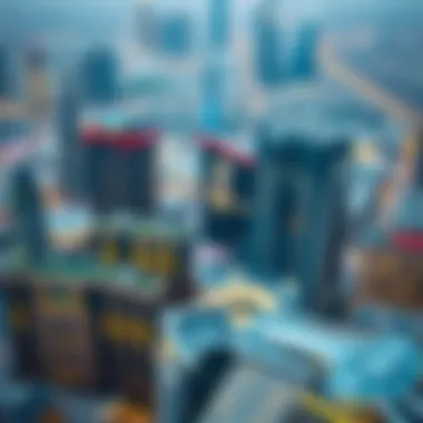 Aerial view of Dubai's skyline highlighting modern architecture