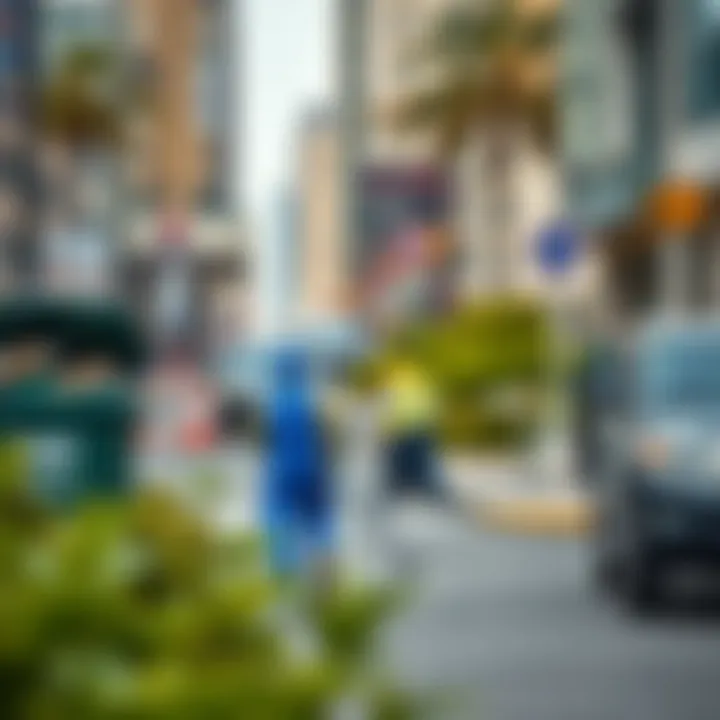 Public services in action with clean streets and effective waste management