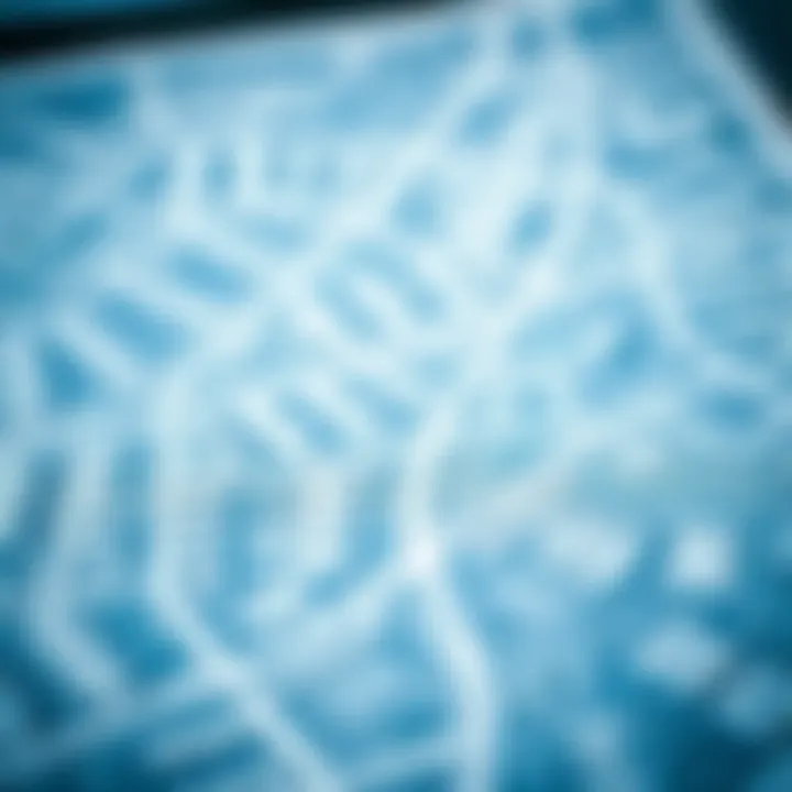 Urban planning blueprint showcasing city layout and infrastructure