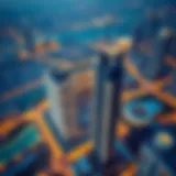 Aerial view of luxurious high-rise buildings in Dubai